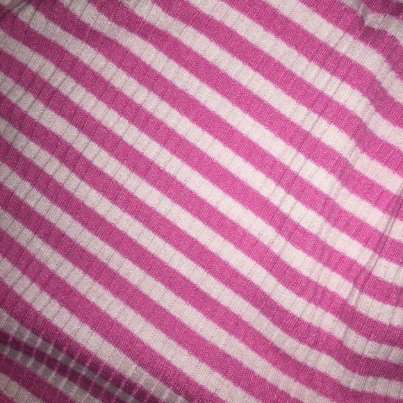 J. Crew Pink Striped Soft T-shirt with Buttons - Picture 4 of 7
